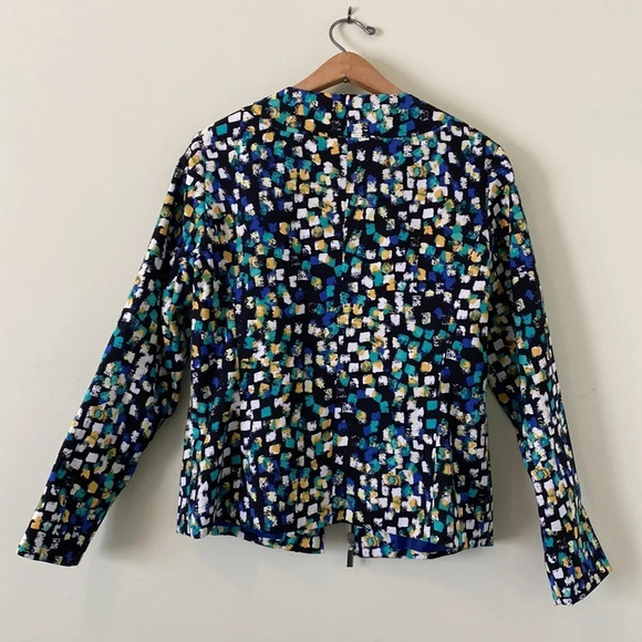 🌸Geometric print zip front Jacket by Molly & Maxx size small - Picture 3 of 9